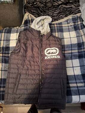 NWT Ecko Unltd. Men's Puffer Vest with Heathered Grey Hoodie Medium